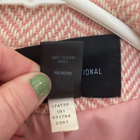 Winter coat by Moda International. Pink and white herringbone design - Picture 6 of 6